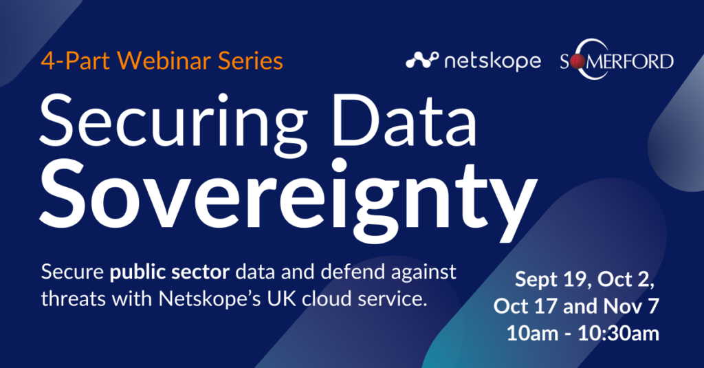 Information banner about 4 part webinar series, securing data sovereignty